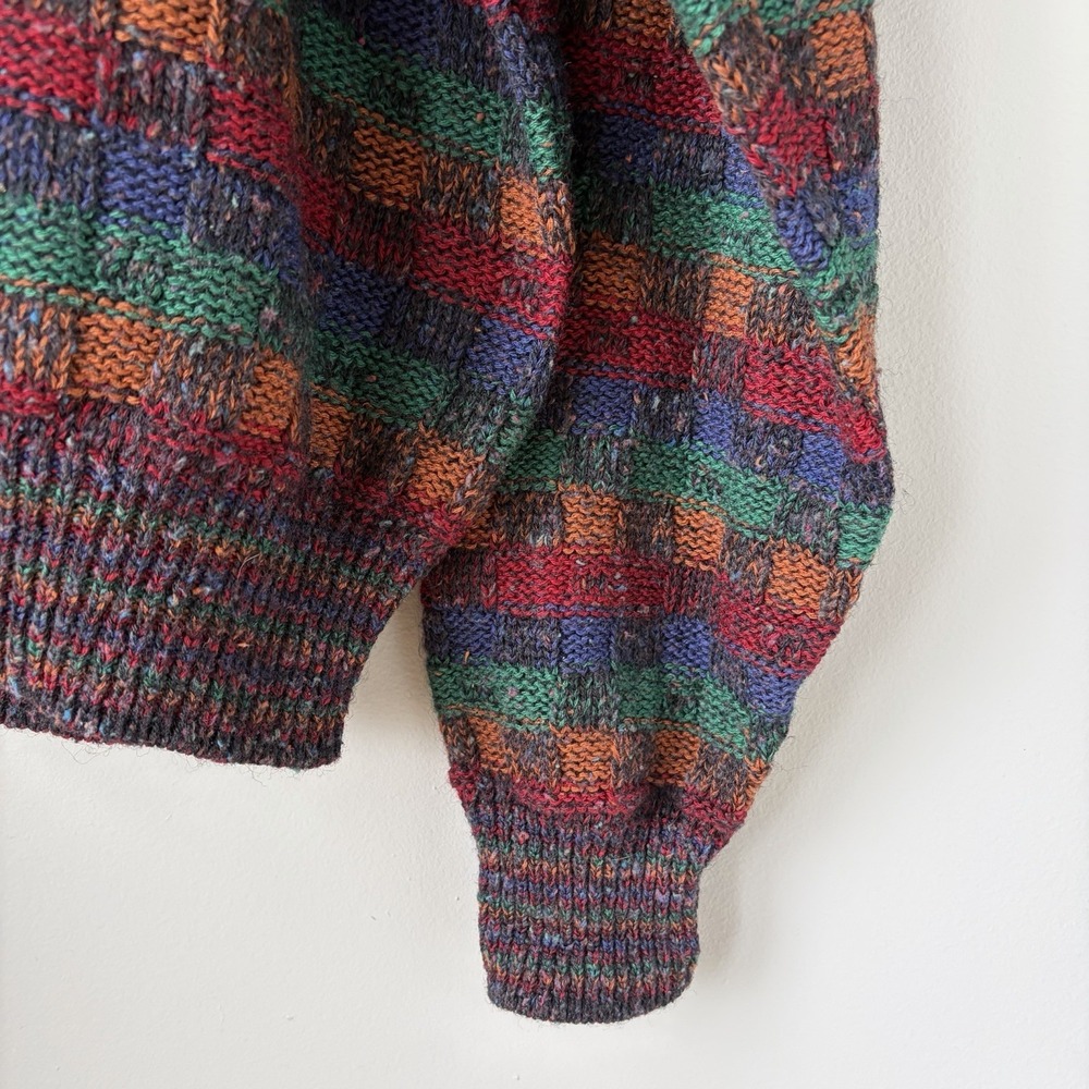 Vintage Unbranded Men's Pullover Sweater Size XL Unique Colorful Checkered - Picture 3 of 7